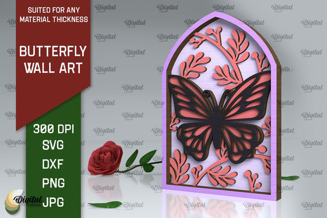 Butterfly Wall Art LaserCut Design. Butterfly Wall Decor SVG SVG Evgenyia Guschina 