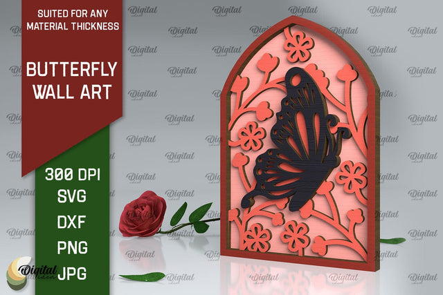 Butterfly Wall Art LaserCut Design. Butterfly Wall Decor SVG SVG Evgenyia Guschina 