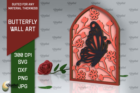 Butterfly Wall Art LaserCut Design. Butterfly Wall Decor SVG SVG Evgenyia Guschina 