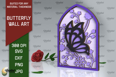Butterfly Wall Art LaserCut Design. Butterfly Wall Decor SVG SVG Evgenyia Guschina 