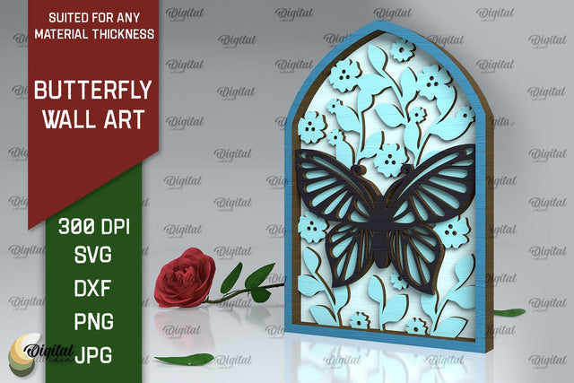 Butterfly Wall Art LaserCut Design. Butterfly Wall Decor SVG SVG Evgenyia Guschina 