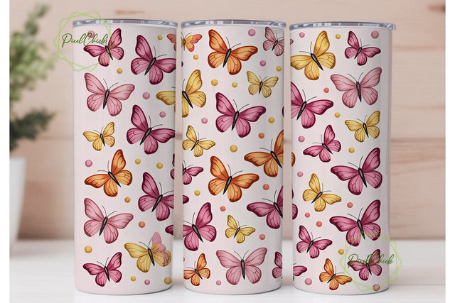Butterfly Watercolor 20oz Tumbler Wrap Sublimation PixelChick 