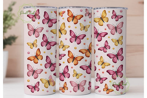 Butterfly Watercolor 20oz Tumbler Wrap Sublimation PixelChick 