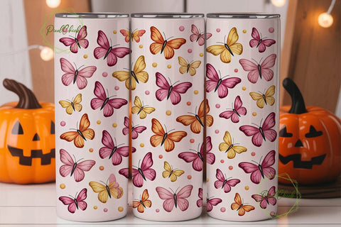 Butterfly Watercolor 20oz Tumbler Wrap Sublimation PixelChick 