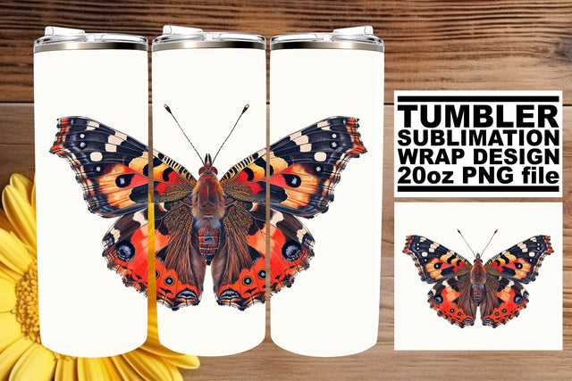 Butterfly Whispers: Sublimation Tumbler Wrap - 20oz, Spring Sublimation afrosvg 