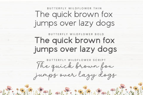 Butterfly Wildflower Font Manjali_Studio 