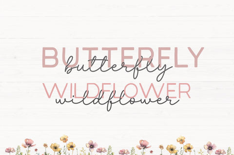 Butterfly Wildflower Font Manjali_Studio 