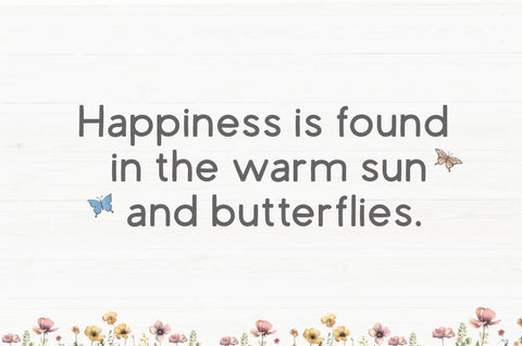 Butterfly Wildflower Font Manjali_Studio 