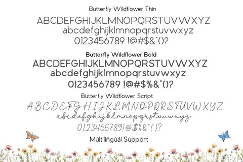 Butterfly Wildflower Font Manjali_Studio 