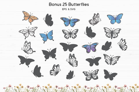 Butterfly Wildflower Font Manjali_Studio 