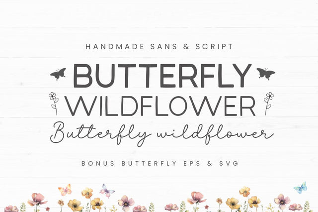 Butterfly Wildflower Font Manjali_Studio 