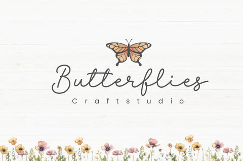 Butterfly Wildflower Font Manjali_Studio 