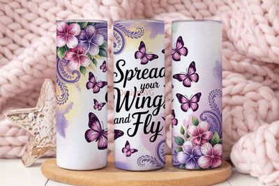 Butterfly Wings Tumbler Wrap PNG Sublimation DesignSVG 