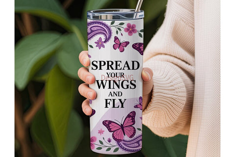 Butterfly Wings Tumbler Wrap PNG Sublimation DesignSVG 