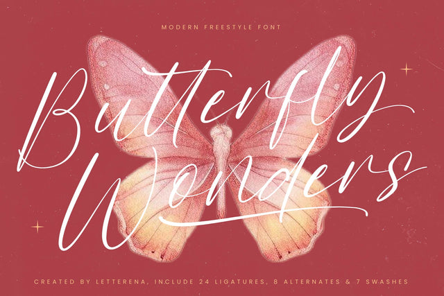 Butterfly Wonders - Modern Freestyle Font Font Letterena Studios 