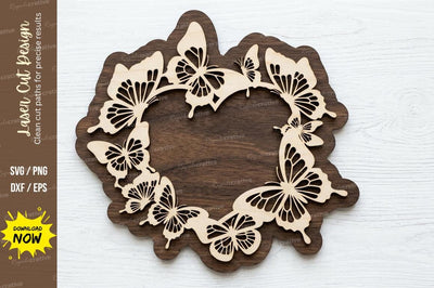 Butterfly Wreath Decor laser cut svg File SVG Regulrcrative 