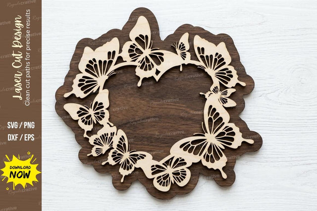 Butterfly Wreath Decor laser cut svg File SVG Regulrcrative 