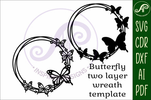Butterfly wreath wall art sign, SVG file. vector file SVG APInspireddesigns 
