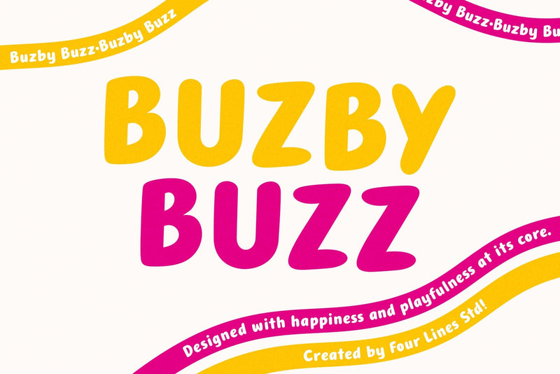 Buzby Buzz – Playful Display Typeface Font Four Lines Std. 