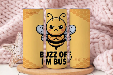 Buzz Off Bee 20oz Tumbler Wrap Sublimation DesignSVG 
