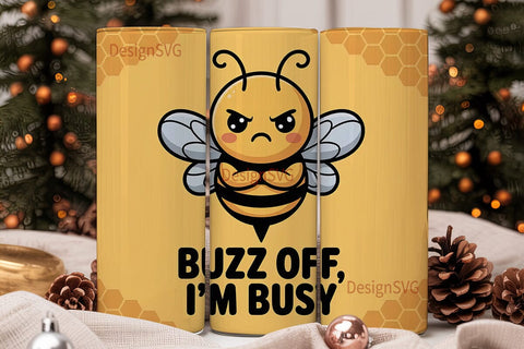 Buzz Off Bee 20oz Tumbler Wrap Sublimation DesignSVG 