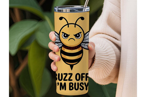 Buzz Off Bee 20oz Tumbler Wrap Sublimation DesignSVG 