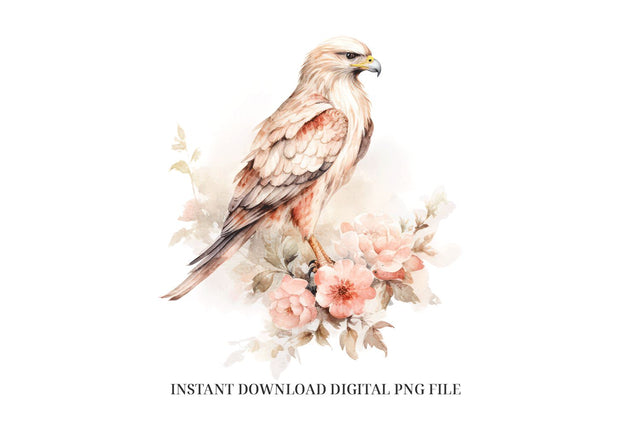 Buzzard Clipart PNG - Watercolor Bird Sublimation Design Sublimation BijouBay 