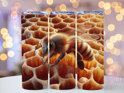 Buzzing & Bold 3D Bee Tumbler, Honeycomb Sublimation Design, Realistic Bee Tumbler, Beekeeper Gift Idea, Honey Bee Template, Nature Lover Tumbler, DIY Beehive Design Sublimation SvggirlplusArt 
