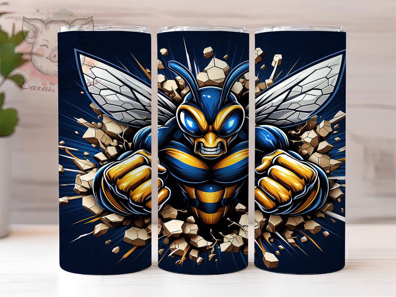 Buzzing Garden Honey Bee Tumbler Wrap, Bumble Bee Design, Bee Keeper Gift, Garden Insect Art, Save The Bees Wrap, Pollinator Design, Nature Lover Print Sublimation Lara' s Designs 