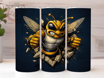 Buzzing Garden Honey Bee Tumbler Wrap, Bumble Bee Design, Bee Keeper Gift, Garden Insect Art, Save The Bees Wrap, Pollinator Design, Nature Lover Print Sublimation Lara' s Designs 