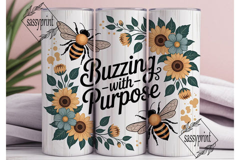 Buzzing With Purpose 20oz Tumbler Wrap Sublimation sassyprint 