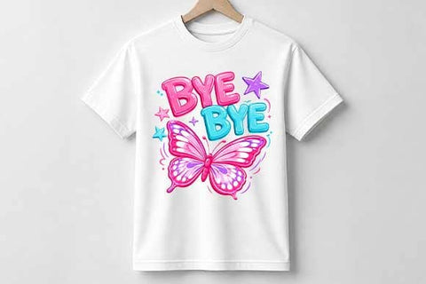 Bye Bye Butterfly PNG | Trendy Sublimation Digital Download SVG BillahCrafts 