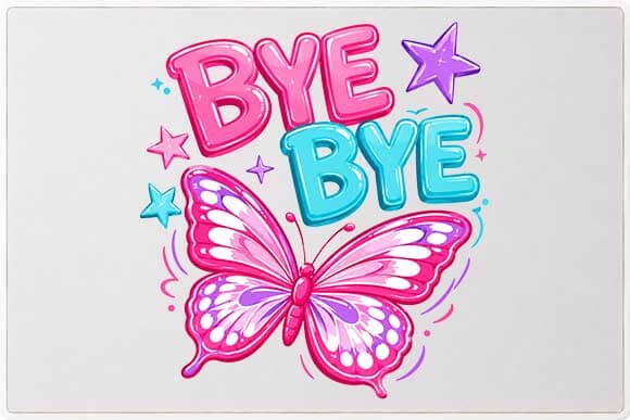 Bye Bye Butterfly PNG | Trendy Sublimation Digital Download SVG BillahCrafts 