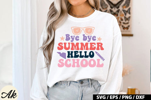 Bye Bye Summer Hello School SVG Design SVG akazaddesign 