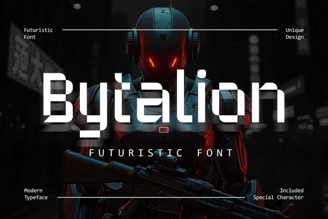 Bytalion - Futuristic Font Font Arterfak Project 
