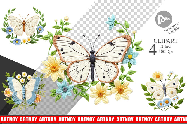 Cabbage White Butterfly Clipart Sublimation artnoy 