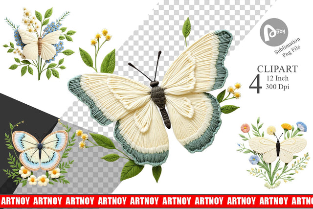 Cabbage White Butterfly Clipart Sublimation artnoy 