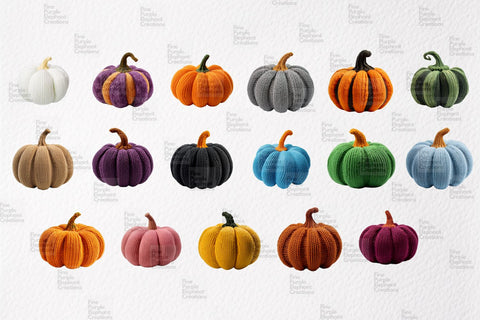 Cable Knit Pumpkins PNG Clipart Sublimation Fine Purple Elephant Creations 
