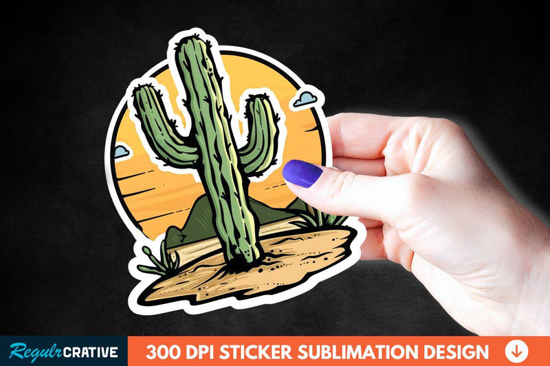Cactus Arizona Sticker Clipart Sublimation Regulrcrative 
