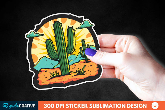 Cactus Arizona Sticker Clipart Sublimation Regulrcrative 