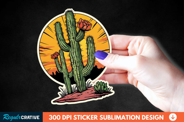 Cactus Arizona Sticker Clipart Sublimation Regulrcrative 