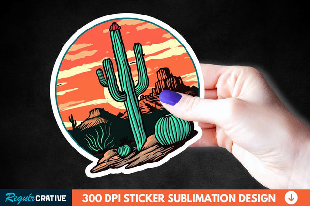 Cactus Arizona Sticker Clipart Sublimation Regulrcrative 