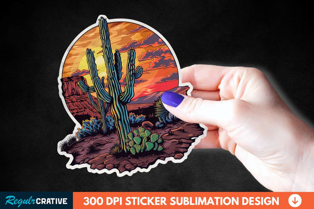 Cactus Arizona Sticker Clipart Sublimation Regulrcrative 