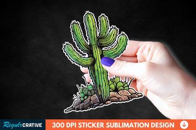 Cactus Arizona Sticker Clipart Sublimation Regulrcrative 