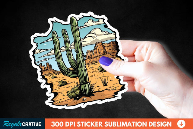 Cactus Arizona Sticker Clipart Sublimation Regulrcrative 