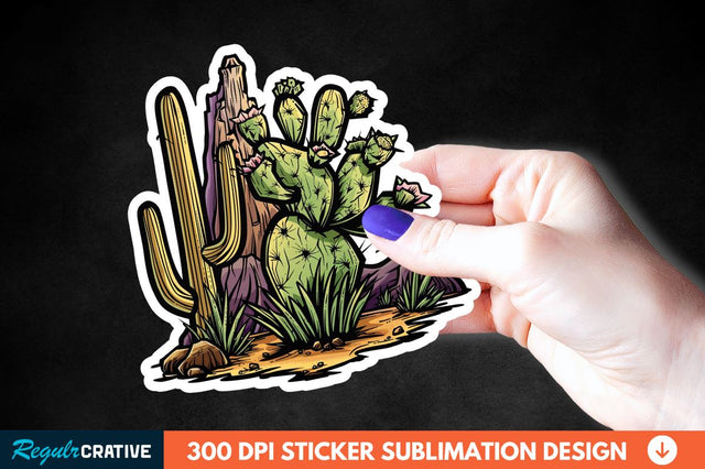 Cactus Arizona Sticker Clipart Sublimation Regulrcrative 
