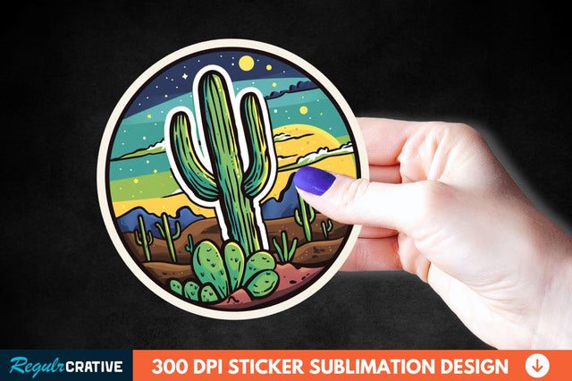 Cactus Arizona Sticker Clipart Sublimation Regulrcrative 