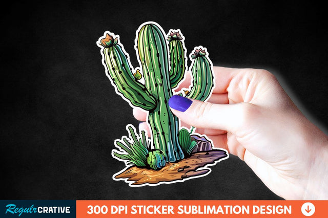 Cactus Arizona Sticker Clipart Sublimation Regulrcrative 