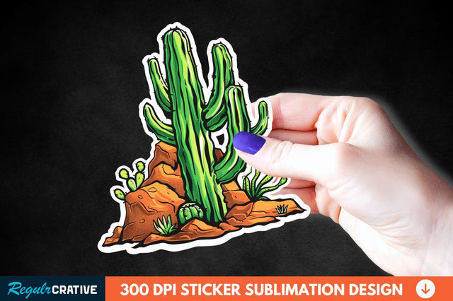 Cactus Arizona Sticker Clipart Sublimation Regulrcrative 