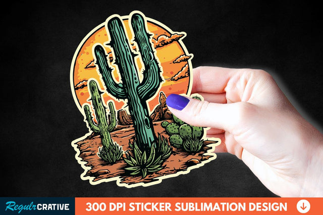 Cactus Arizona Sticker Clipart Sublimation Regulrcrative 